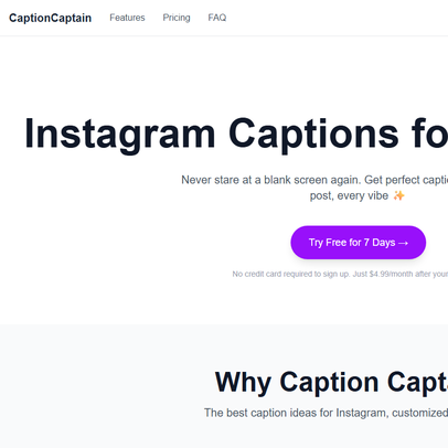 CaptionCaptain app screenshot